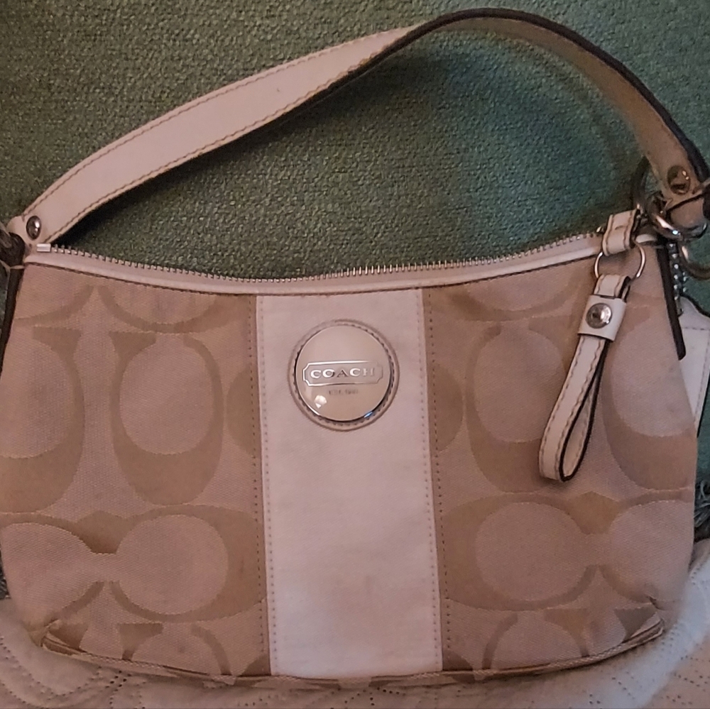 Coach Tan and Cream Women's Small Bag